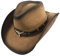 QmjdDymx Cowboyhut aus Leder für Männer und Frauen, Cowgirlhut mit breiter Krempe, handgefertigt, Cowboyhüte Outback, Khaki, Größe 56-60 cm