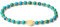 MetJakt Handgemachter Naturstein Perlenarmband 4MM Mini Stretch Armband Energiearmbänder 18k vergoldet Herz Armbänder für Damen Damenschmuck Echtes (Chrysokoll)