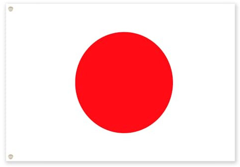 Drapeau Japonais 150x90cm - Grand Drapeau du Japon en Polyester Avec œillets en Métal - Fête de Célébration de la Coupe du Monde à l'extérieur et- 5 x 3ft
