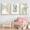 KXHHYB Modernes Geometrisches Linienbild,Aesthetic Grüne Pflanze Bilder Moderne Wandbilder, Wohnzimmer Schlafzimmer Wanddeko Art ohne Rahmen (B,70x100cm*3)