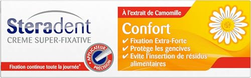 STERADENT Crème Fixative Confort à la Camomille Tube de 40 g (Lot de 5)