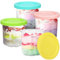 YQL 4 Pack Ice Cream Containers with Lids for Ninja Ice Cream Maker NC300UK NC300UKCP, Creami Pints and Lids 450ml Clear dessert Tubs Dishwasher Safe
