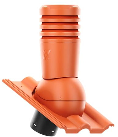 KRONO-PLAST Dachentlüftung Entlüfterkamin Dachkamin Dachlüfter 150 mm für Betondachziegel Doppelrömer Dachziegel Dachlüfter Ziegelrot Klassisch Rot Ecoline