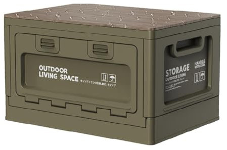 Camping-Aufbewahrungsbox | Stapelbare Aufbewahrung im Freien | Faltbarer Aufbewahrungsbehälter | Großer faltbarer Mülleimer mit Tür, starke Tragfähigkeit, modische Campingbox, perfekt für Outdoor-Akti