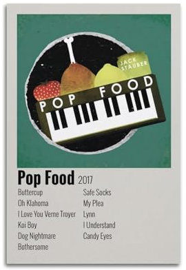 Pop Food – Jack Stauber Poster, Wandkunst, Vintage-Kunst, Raumdekoration, ästhetisches Schlafzimmer-Poster für Schlafzimmer, 30 x 45 cm, ungerahmter Stil
