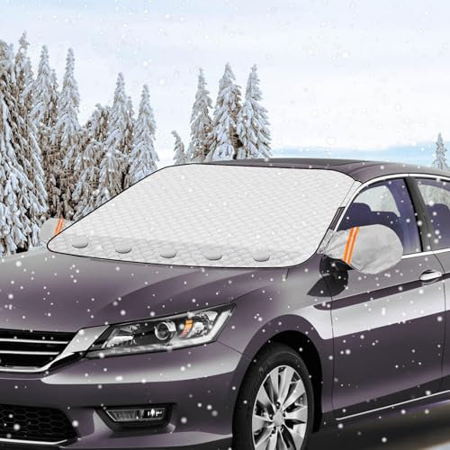 XIATIAN Frontscheibenabdeckung, Winschutzscheiben Abdeckung Winter mit Magnet Fixierung und Spiegelabdeckung, Frostabdeckung Sonnenschutz Auto für Gegen Schnee EIS Frost Staub UV