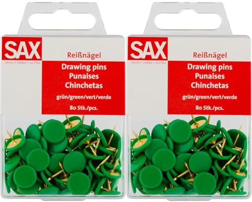 Reißnägel (Grün, Reißnägel) (Packung mit 2)