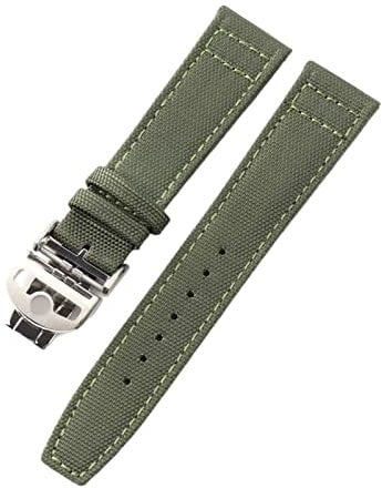 Svapo Canvas-Lederarmband für IWC-Uhr mit neuer Faltschließe, Correa de reloj, Nylon-Armband, Zubehörteile(Black,22mm)
