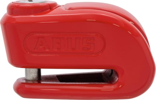 ABUS Bremsscheibenschloss 370 Trigger Alarm 2.0 - Motorradschloss mit Alarmfunktion - zur Absicherung von leichten Motorrädern und Motorrollern - mit 10 mm starkem Schließbolzen - rot