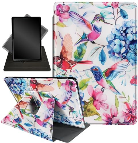 for Kindle Fire 7 case 2019 2017 Release 9th 7th Generation,360 Degree Rotating Stand Smart Protective Cover Case for Amazon fire 7 Tablet 9th/7th Generation,Watercolor Hummingbird 0
