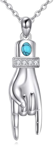 ONEFINITY Collier main italienne en argent sterling 925 avec pendentif en forme de main porte-bonheur italienne, Argent sterling