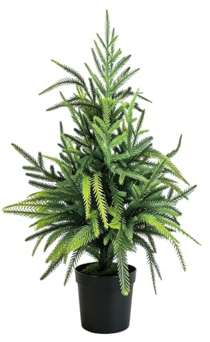 Tissting Künstlicher Norfolk Pine Tree 60cm Norfolk Kiefer Weihnachtsbaum | Kleine Weihnachtsbaum Tisch Tannenbaum Weihnachten Deko für Veranda Weihnachten Innen Außenbereich