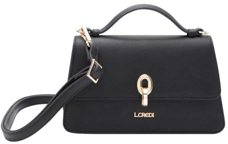 L.CREDI Handtasche Umhängetasche Petronella Handle Bag Black schwarz