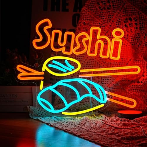Bunte LED Neon Zeichen Japanisches Ramen Sushi Knödel Dekorative Lampe Licht auf Zeichen für Dessertgeschäft Restaurant Bar Küche Home Art Wanddekoration