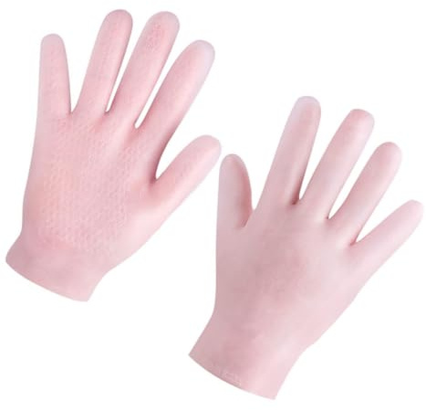 SHINYPASING Feuchtigkeitsspendende Peeling handschuhe für Damen Rutschfest Weich zur Nächtlichen Handpflege und Trockenheitsbekämpfung Pflegend Hautaufhellend Rosa