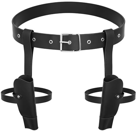 MFUOE Thigh Holsters Costume Leg Holster Set Black Holster Belt Fancy Dress Accessory for Police, Military and Video Games