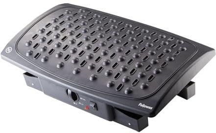 Fellowes Professional Series Climate Control Adjustable Foot Rest for Under Desk - Black