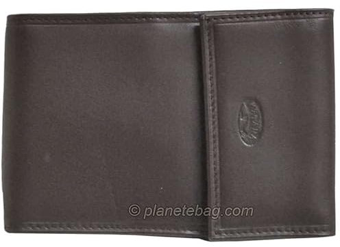 Katana - Porte-chéquier en Cuir - Marron foncé - 9,5 x 13,5 cm - Marron