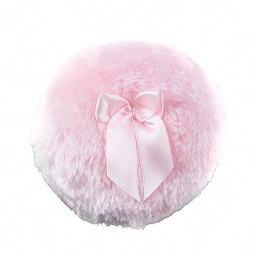 Haifly 2 STK Weichem Plüsch Baby Talkumpuder Körper Puder Koerperpuder Puff Puderquaste mit Bowknot