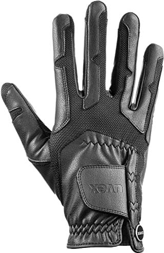 Uvex ventraxion - Flexibler Reithandschuh für Damen und Herren - exzellenter Grip & strapazierfähig - touchscreenfähig - 4D-Stretch an Fingern - Black - 9-10