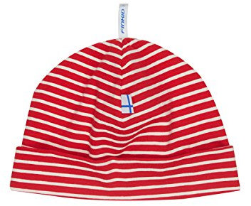 Finkid Hittili red offwhite Kinder Jersey Beanie Mütze