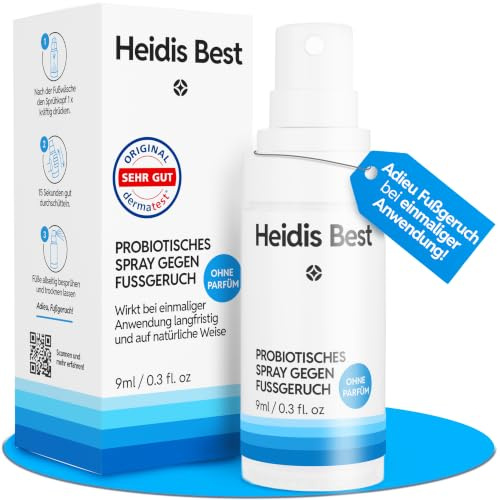 1 x anwenden - fußgeruchfrei für Monate I Heidis Best - Probiotisches Spray gegen Fußgeruch I Hocheffektives Schuhspray gegen Geruch I Innovatives Mittel gegen Fußgeruch
