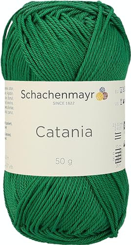 Schachenmayr Catania 9801210-00430 Smaragd Handstrickgarn, Häkelgarn, 100% Baumwolle (11,5 x 5,2 x 6 cm)