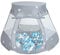 Selonis Baby Spielzelt Mit Plastikbällen Zelt 105X90cm/100 Bälle Plastikkugel Kinder, Grau:Grau-Weiß-Transparent-Babyblau