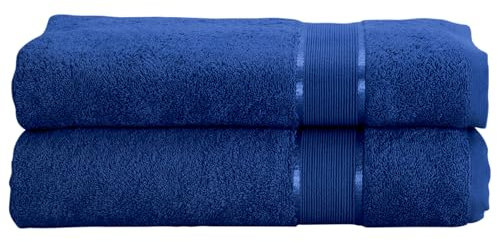 Mixibaby 2er Set Gästetuch Handtuch Duschtuch Badetuch Saunatuch Frottee Baumwolle 500gsm, Größe:Gästetuch 30x50cm, Farbe:Dunkelblau