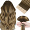hotbanana Tape in Extensions Echthaar, 50cm Tape Extensions Echthaar 20 Zoll 20 Stück 50g Balayage Schokoladenbraun bis Karamellblond Echthaar Extensions Tape Gerade Remy Echthaar Tape Extensions