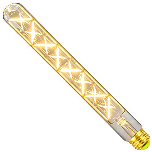 TIANFAN Edison Classic Langes Reagenzglas T28 300 mm Zickzack-Design Gerade LED-Filament 6W Dimmbare Spezialität Dekorative Glühbirne (Clear)