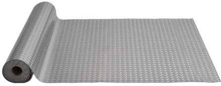Happybuy Garage Floor Mat 4.9x19ft Vinyl Garage Flooring Roll Anti-Slide Diamond Texture Gray Garage Mats for Under Car 93 sqft Covering Space DIY PVC Garage Floor Mat for Gyms Boats Car Trailer