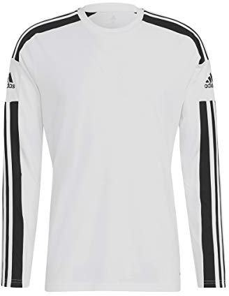 adidas Men's Squadra 21 Long Sleeve Jersey, White/Black, XS