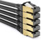 deleyCON 5x 0,25m Cable de Conexión CAT8.1 Cable de Red Cable de Datos S/FTP PIMF 2000MHz 40Gbit RJ45 Cable LAN DSL Cable Ethernet CAT.8 Conector RJ45 - Negro