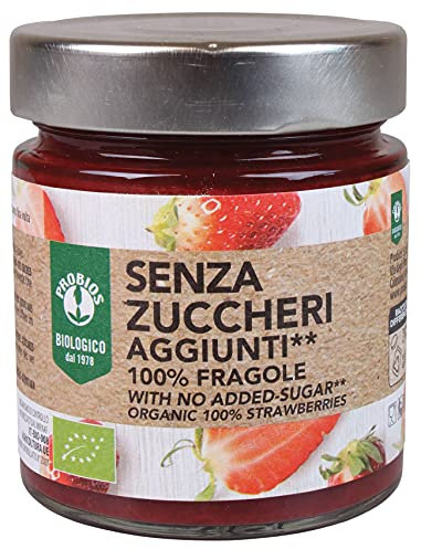 Probios Composta di Fragole Bio - Composta Frutta Senza Zucchero Senza Glutine - Naturalmente Dolce e Deliziosa - Confezione da 6 x 215 g