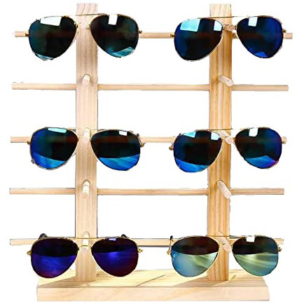 CTForest Brillenständer, Sonnenbrillen Ständer, Holz Brillenhalter, Geeignet zum Präsentieren von Sonnenbrillen und Auch zum Aufbewahren von Brillen(Holz)