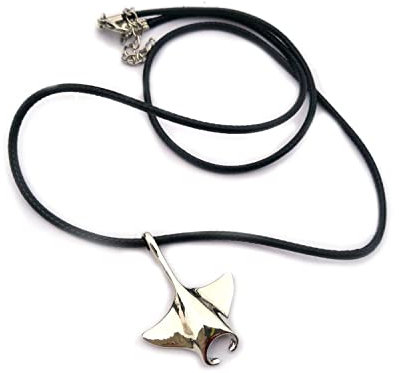Miniblings Rochen Halskette - Origineller Modeschmuck I Kette 60cm Manta Mantarochen Textilband Meer Fisch Skuba Tauchen - Textil Band Herren Scuba ABC