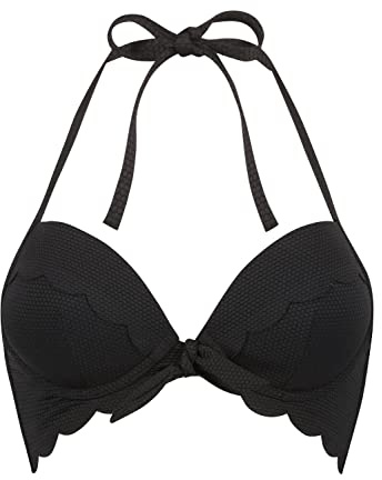 Vorgeformtes Push-up Bügel-Bikinitop Scallop Cup A - E - Nero - 65B