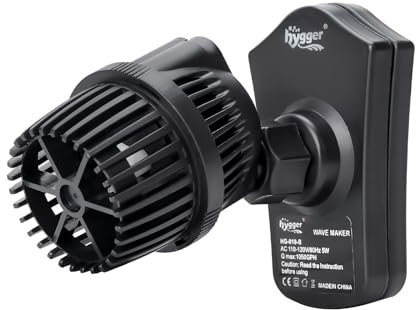 hygger 7875LPH Aquarium Strömungspumpe Wave Maker Pumpe mit Starker Magnetischer Saugbasis, Extrem Leiser, um 360 Grad Drehbarer Tauchmotorkopf, für 572L Süßwasser-Salzwassertank, 12 W