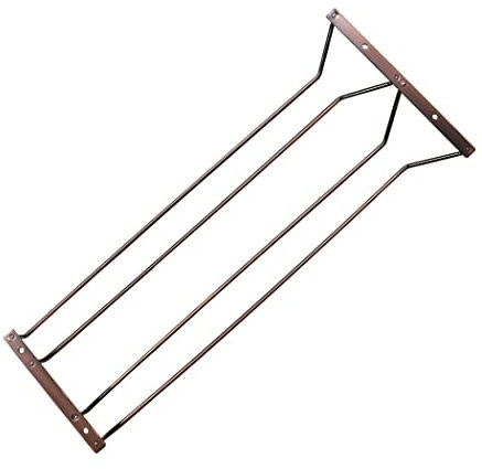 Abcsea 1 Pièce Bronze Porte-Verre à Vin sous Meuble, Porte-Verres à Pied Suspendu, Support de Verre à Vin, Porte-Verres à Vin, Stemware Rack, 45 cm 2 Rangées