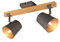 lightling Vintage Strahler 2-flammig Deckenleuchte Ben nickel antik metall Holz, exkl. 2 x E14 max. 25 Watt, 43 x 23 cm, Höhe: 23 cm