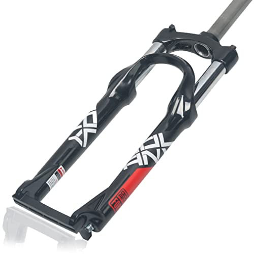 LUNJE Forcella MTB 24 Pollici Forcella Ammortizzata Corsa100mm, 1-1/8 Tubo Dritto Forcelle per Mountain Bike QR 9mm Forcella Ammortizzata per Bici (Color : Red 24'')