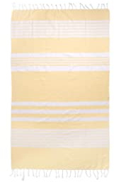 Sagaform Ella Hamam Handtuch aus Bio-Baumwolle in der Farbe Gelb, Maße: 145cm x 250cm, 5018384