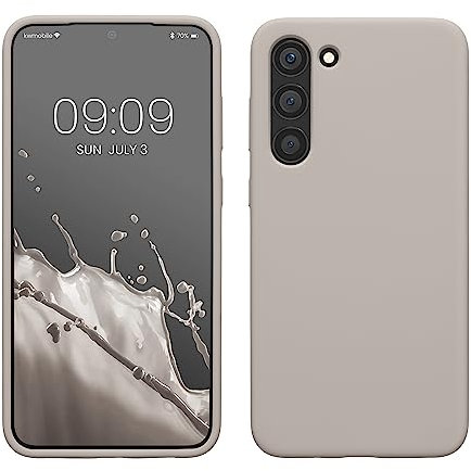 kwmobile Hülle kompatibel mit Samsung Galaxy S23 Plus Hülle - dünnes Silikon Handy S23 Plus Case - stoßfeste Handyhülle weiche Oberfläche - Kabelloses Laden - Beige matt