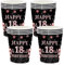 16 Stücke Pappbecher 18.Geburtstag,Einwegbecher Geburtstag,Schwarz Rosé Gold Papierbecher 235ml,Papptrinkbecher für Party Geburtstag,Happy 18th Birthday Trinkbecher Papier Set für 18. Geburtstag Party