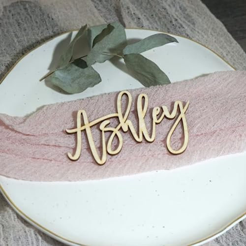REEG Segnaposto di Matrimonio Personalizzati Nomi in Legno Segnaposto per Gli Sposi Decorazioni di Matrimonio Nomi Tagliati al Laser
