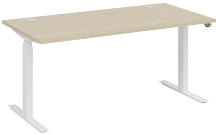 kaiserkraft | Schreibtisch Bottom-UP | elektrisch höhenverstellbar | gerade | BxT 1600 x 800 mm | Ahorn/weiß