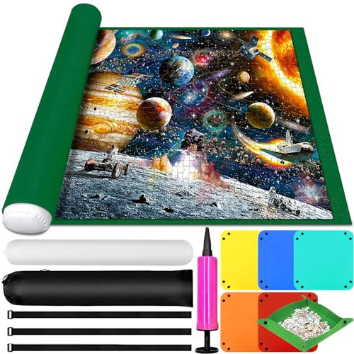 MOYKSRR Puzzle Matte, Puzzle-Rollenmatte für 1000 1500 2000 3000 Puzzle Teile Puzzle Pad, Tragbare Puzzlematte, Puzzle Roll Storage Mat, Puzzle Rollmatte for Storing Puzzles, Puzzlerolle Mat