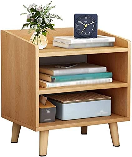 Mesa auxiliar Mesitas de noche Muebles de dormitorio Mesita de noche Mesita de noche Rejilla de 2 capas Dormitorio Gabinete de almacenamiento simple Mesa auxiliar Gabinetes de almacenamiento (B)
