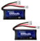URGENEX FCX24 Battery 7.4V 600mAh 30C Lipo Battery with Molex Plug Fit for FMS FCX24 Atlas RC Car, Truck, Truggy 2S Rechargeable Li-Po Battery 2 Pack